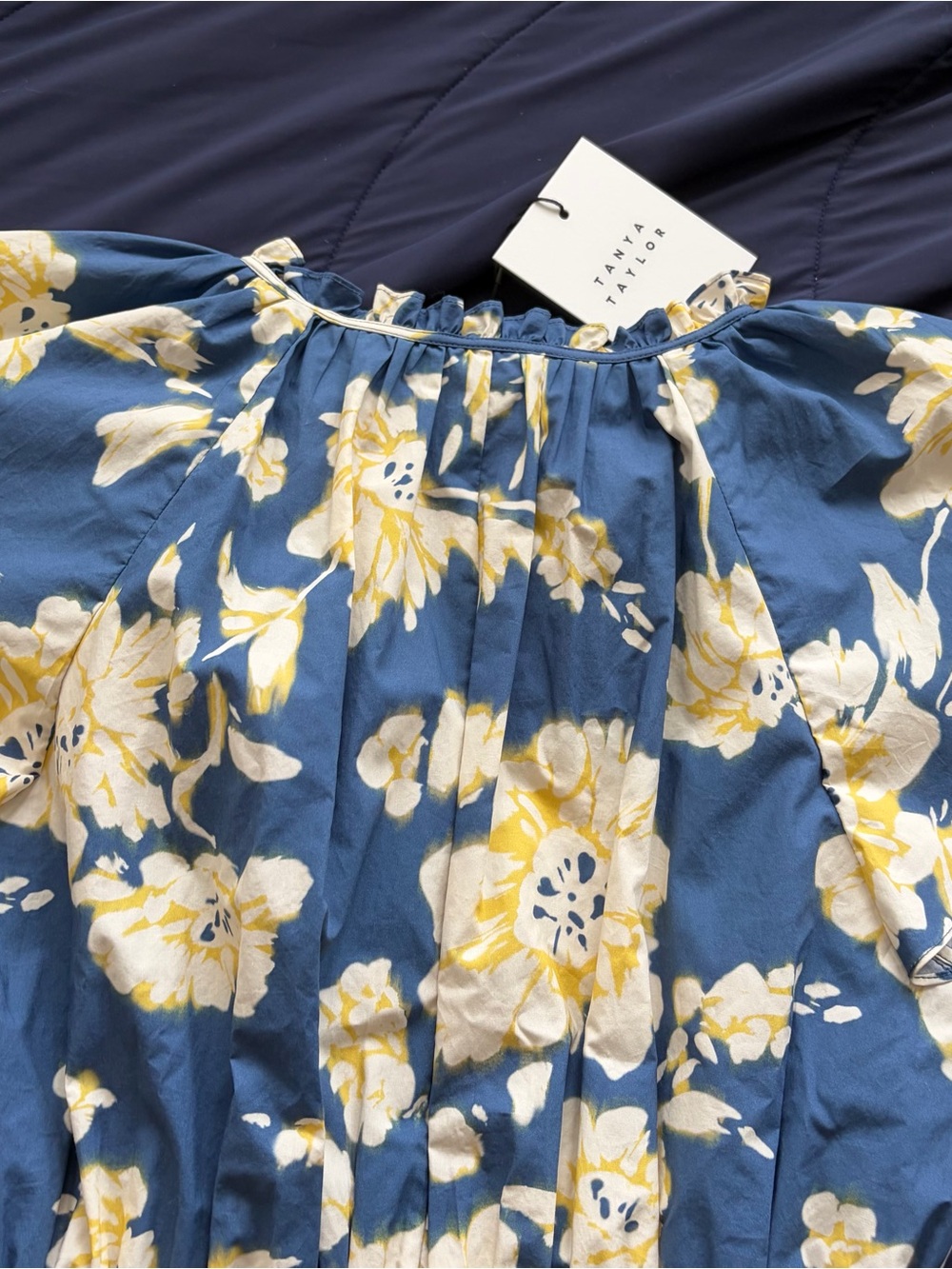 Tanya Taylor Ivana Top in French Blue Multi - Picture 11 of 13